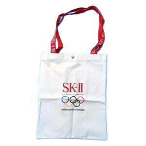 SK-II Tokyo 2020 Olympics Canvas Tote Bag White Red Strap
